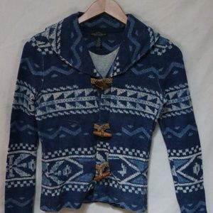 Lauren Jeans Co. Blue Aztec patterned sweater